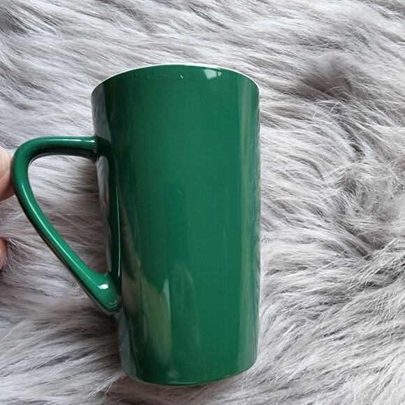 Starbucks 2022 green ceramic classic mermaid logo tall coffee mug - Picture 3 of 5
